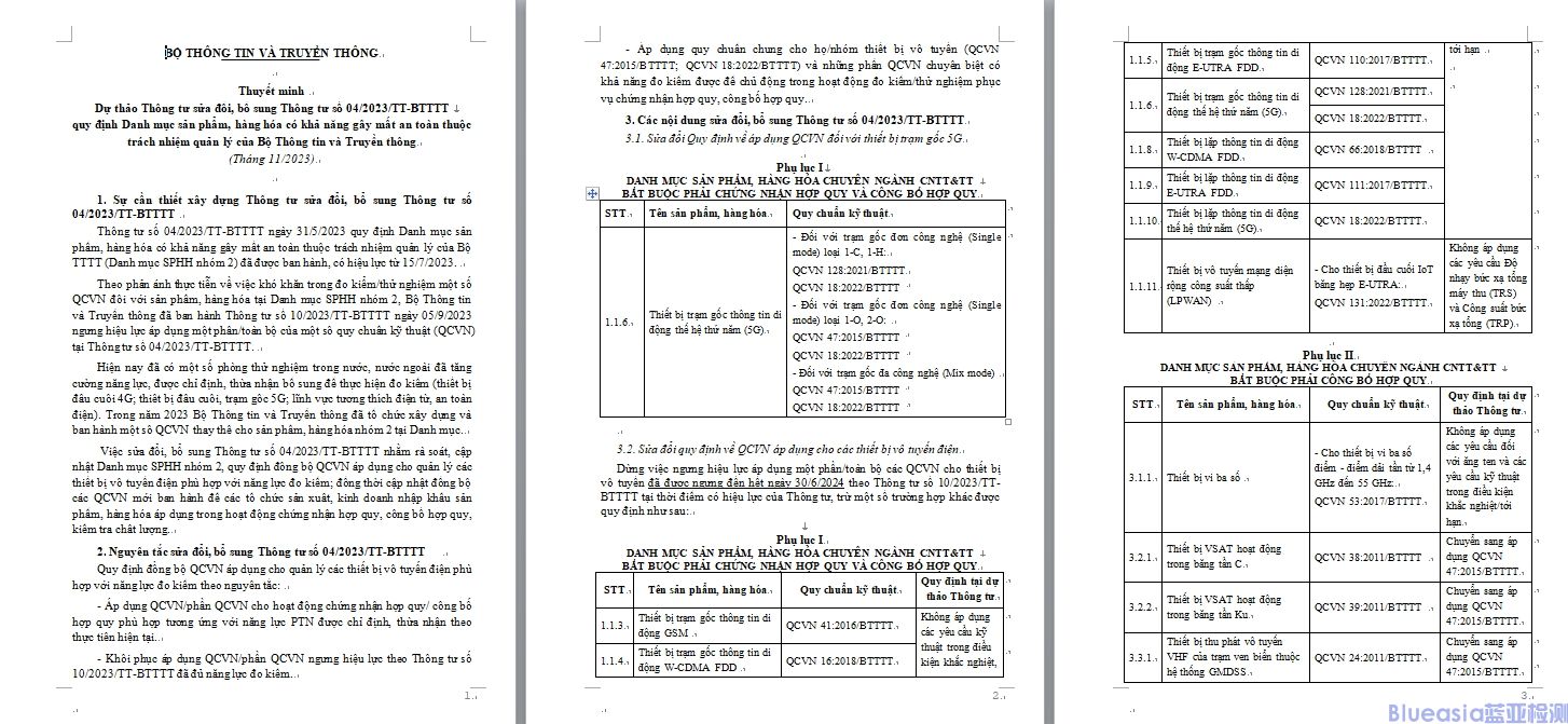 越南MIC發(fā)布對04/2023/TT-BTTTT修訂的草案(圖1)